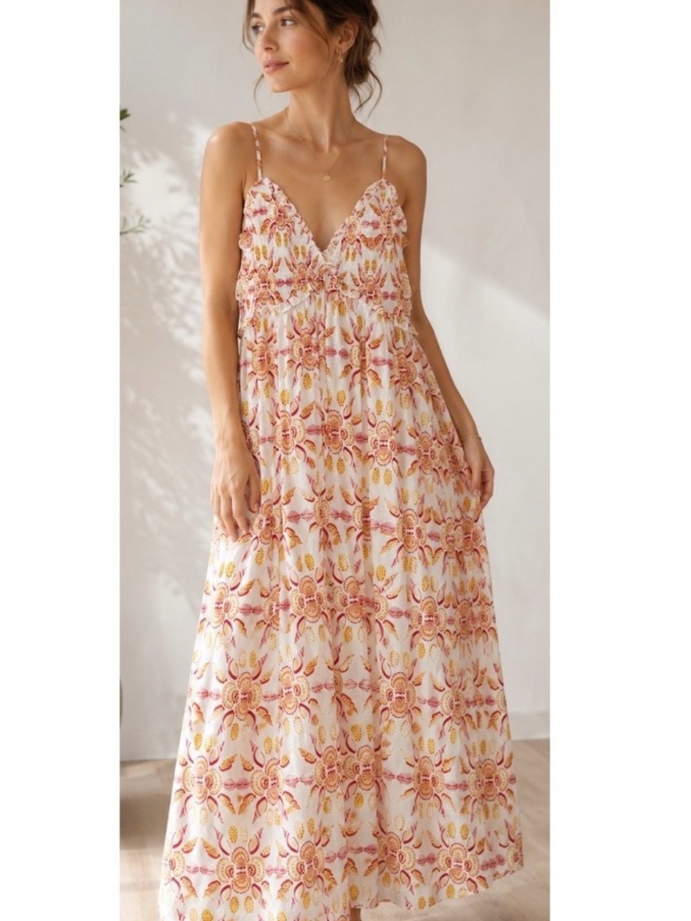Tuckernuck Hill House Home The Sydney Nap Dress Orange Shell Mosaic Cotton Small